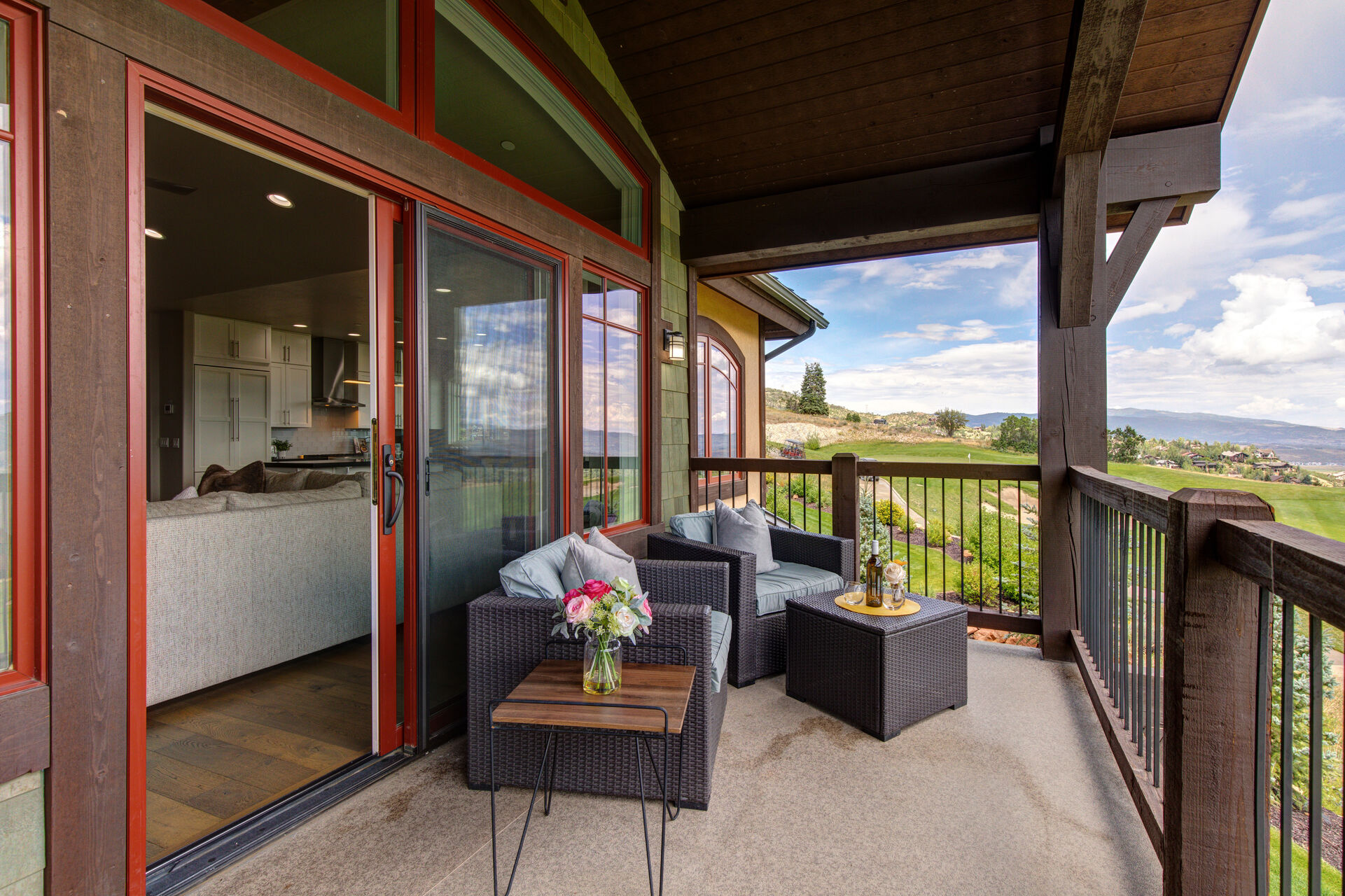 Private Deck overlooking Canyons Golf Course and Canyons resort with BBQ grill and outdoor furnishings