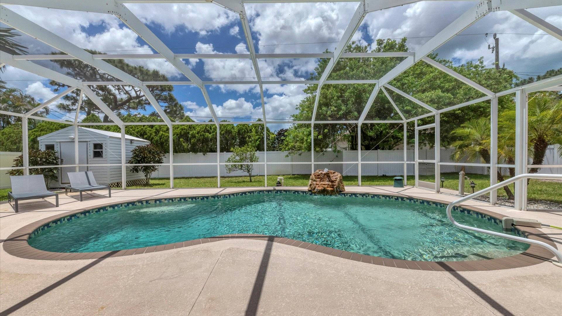 Gorgeous and sunny outdoor space with lovely pool and private backyard