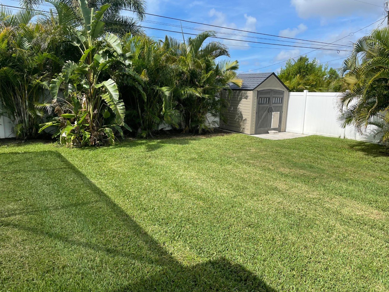 Fenced in backyard in cape coral