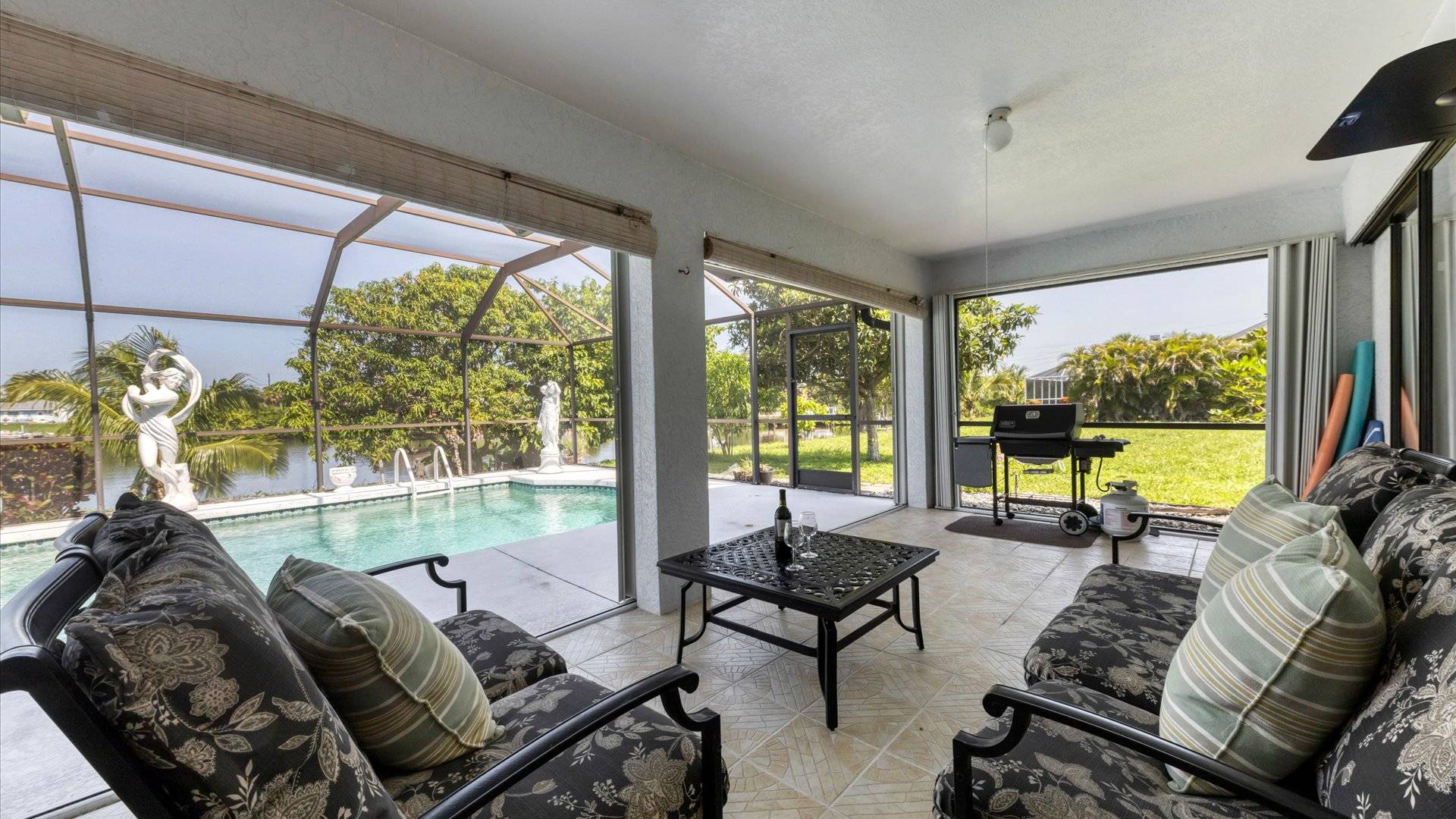 Lovely lanai seating area for the best of Florida outdoor living