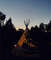 View of Tipi at night time
