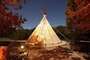 Front view of Tipi at night
