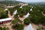View of all the tipis in the area