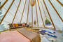 The inside of the tipi