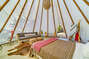Full view of inside of the tipi. The perfect accommodation for a little getaway!