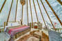 Full view of inside of the tipi. The perfect accommodation for a little getaway!