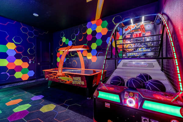 Shoot some hoops in the games room or play a game of air hockey