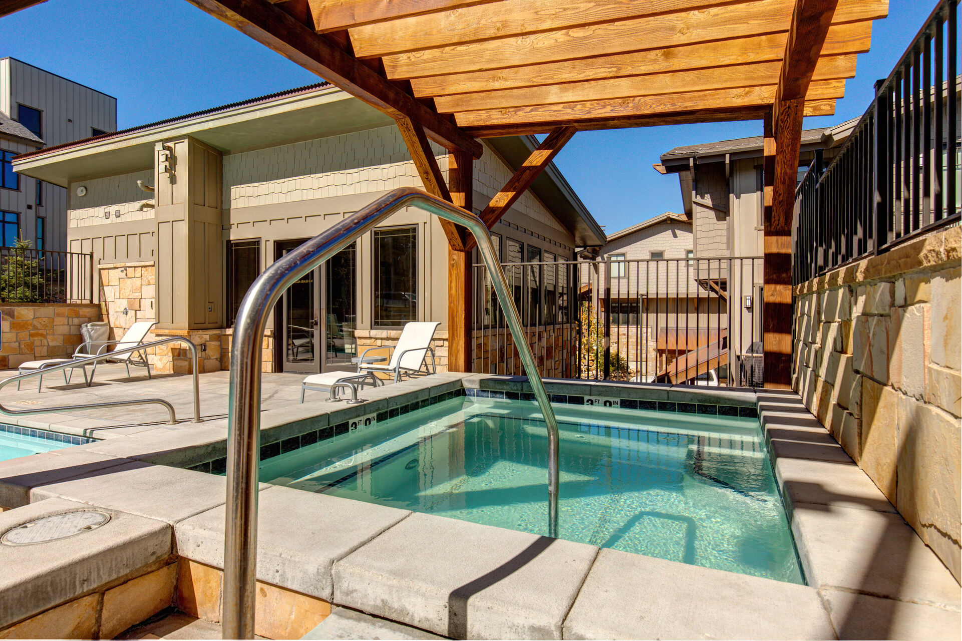 Blackstone Clubhouse with communal fitness center and year-round pool/hot tub