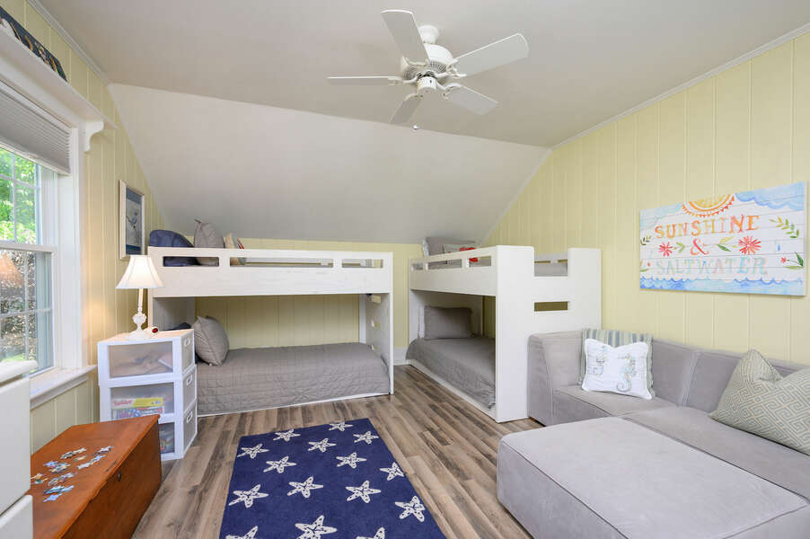 Four twin beds at 6 Brooks Lane Harwich Port Cape Cod - New England Vacation Rentals  #BookNEVRDirectBrooksLaneBeachHouse