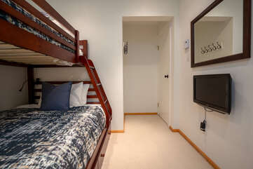 Third bedroom with twin over double bunkbed
