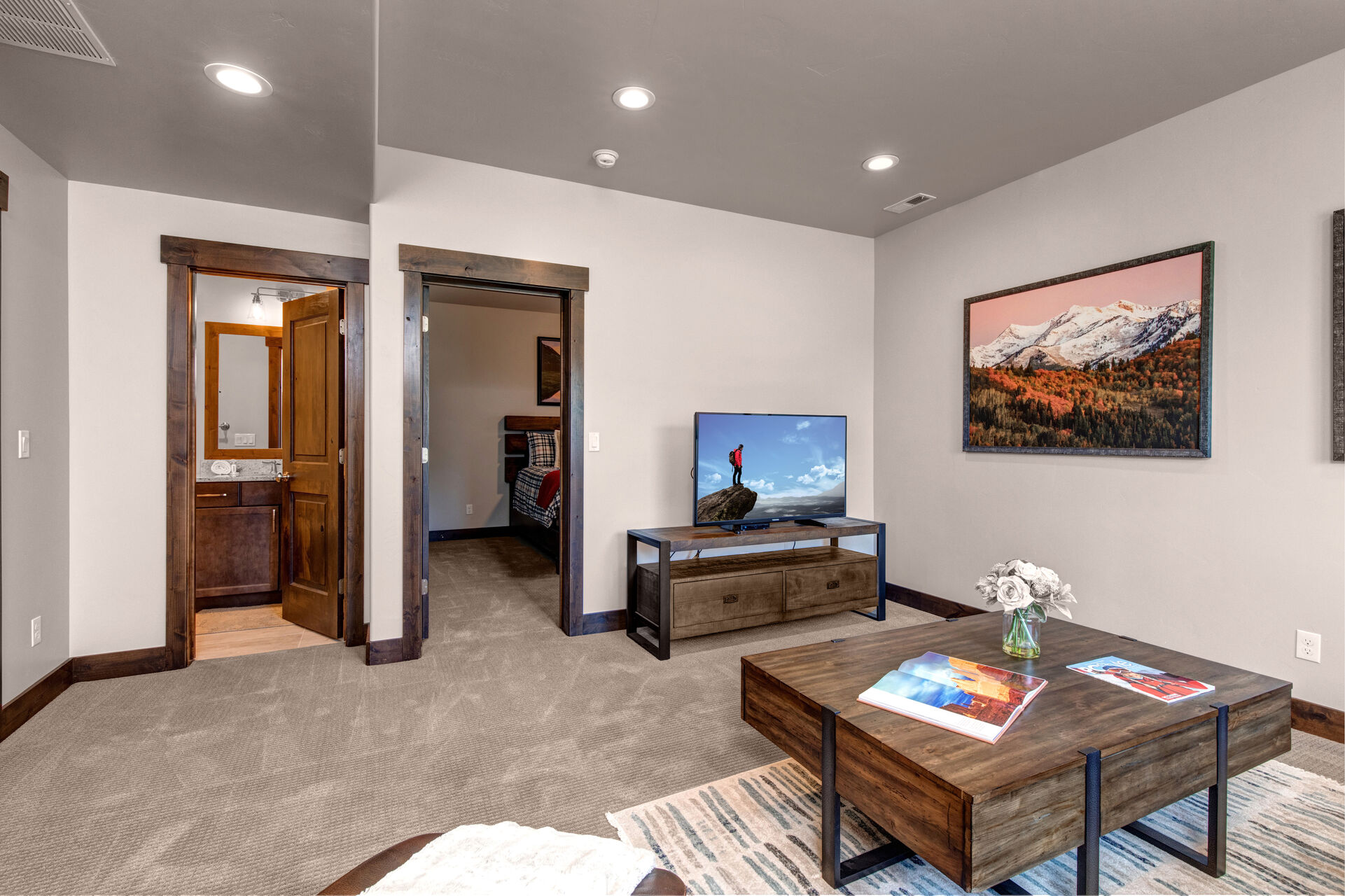 Lower Level Family Room with a Smart TV with Directv