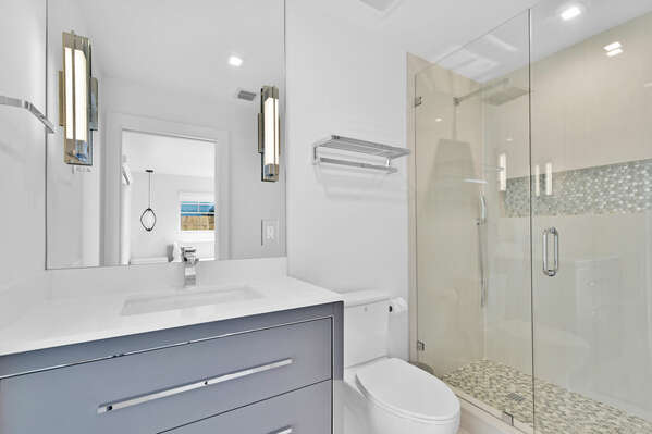 En-suite to bedroom 2 with large walk in shower