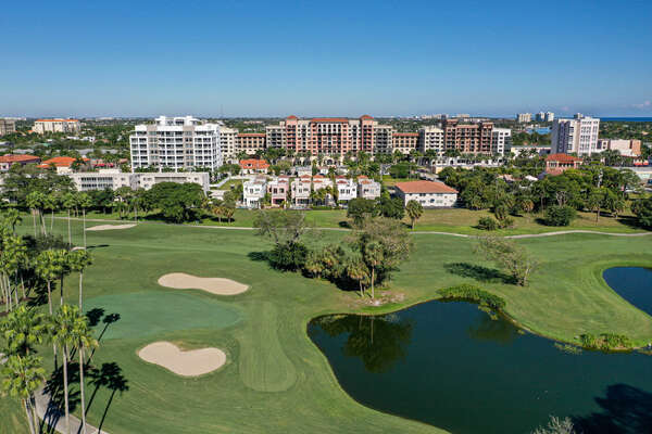 Boca Resort Golf course, less than a mile to the ocean - this home is situated directly adjacent to this course