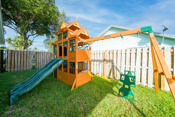 Brand new Swing set with Slide and climbing tower