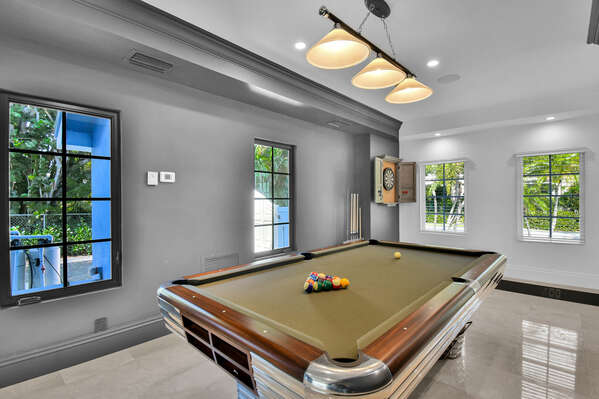 Pool table and bar area