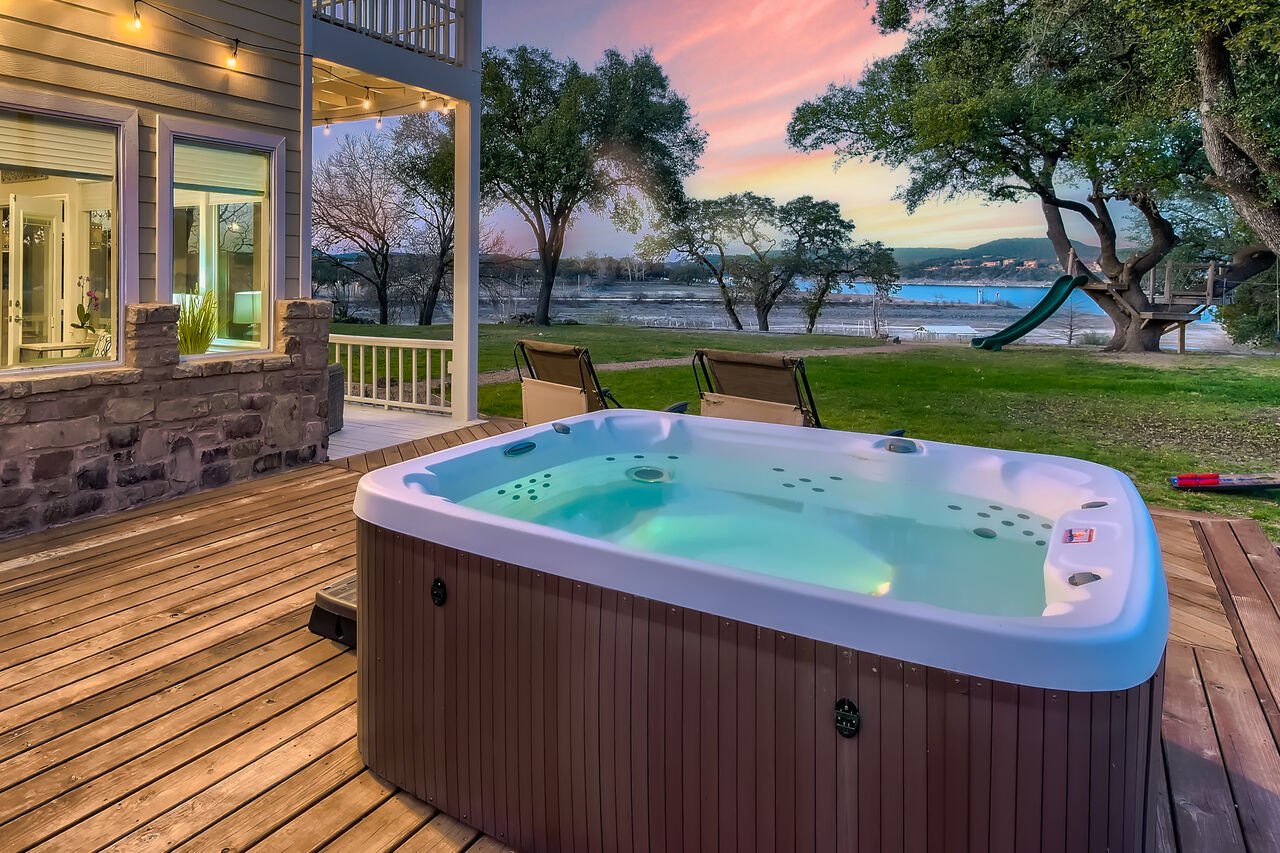 Enjoy the Sunsets and Lake Views from the Side Deck
