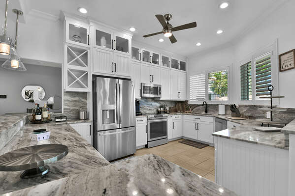 Modern kitchen with quality appliances and fittings throughout.