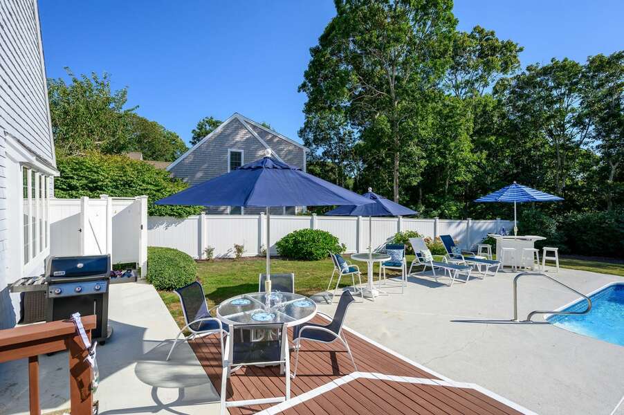 Outdoor seating and grill area - 6 Harvest Hollow Drive Harwichport Cape Cod