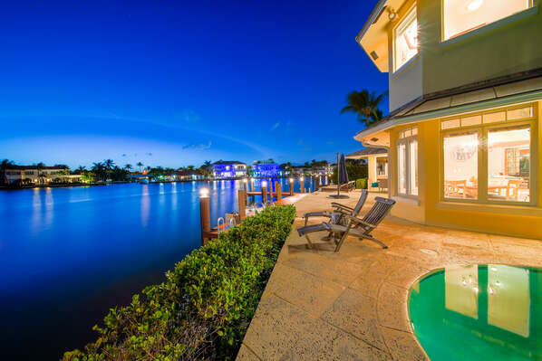 Evenings in Florida next to the water make every stay in this home a magical experience