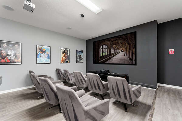 What about a nice movie after a long day? If you need it for working purposes, we can convert this room into a conference room space.