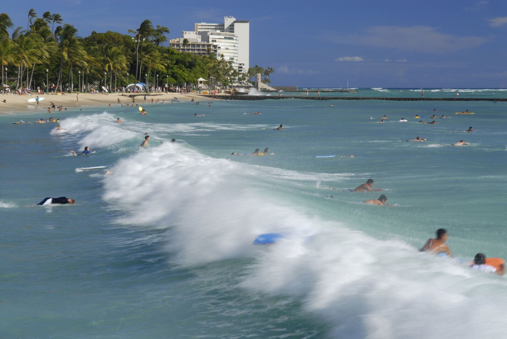 Enjoy surfing and swimming at the beach Enjoy surfing and swimming at the beach
