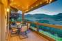 Main Level Private Deck with BBQ grill, outdoor table for 6, and breathtaking views of the Jordanelle and Deer Valley Resort