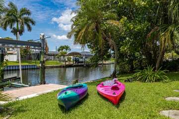 Kayaks at vacation rental