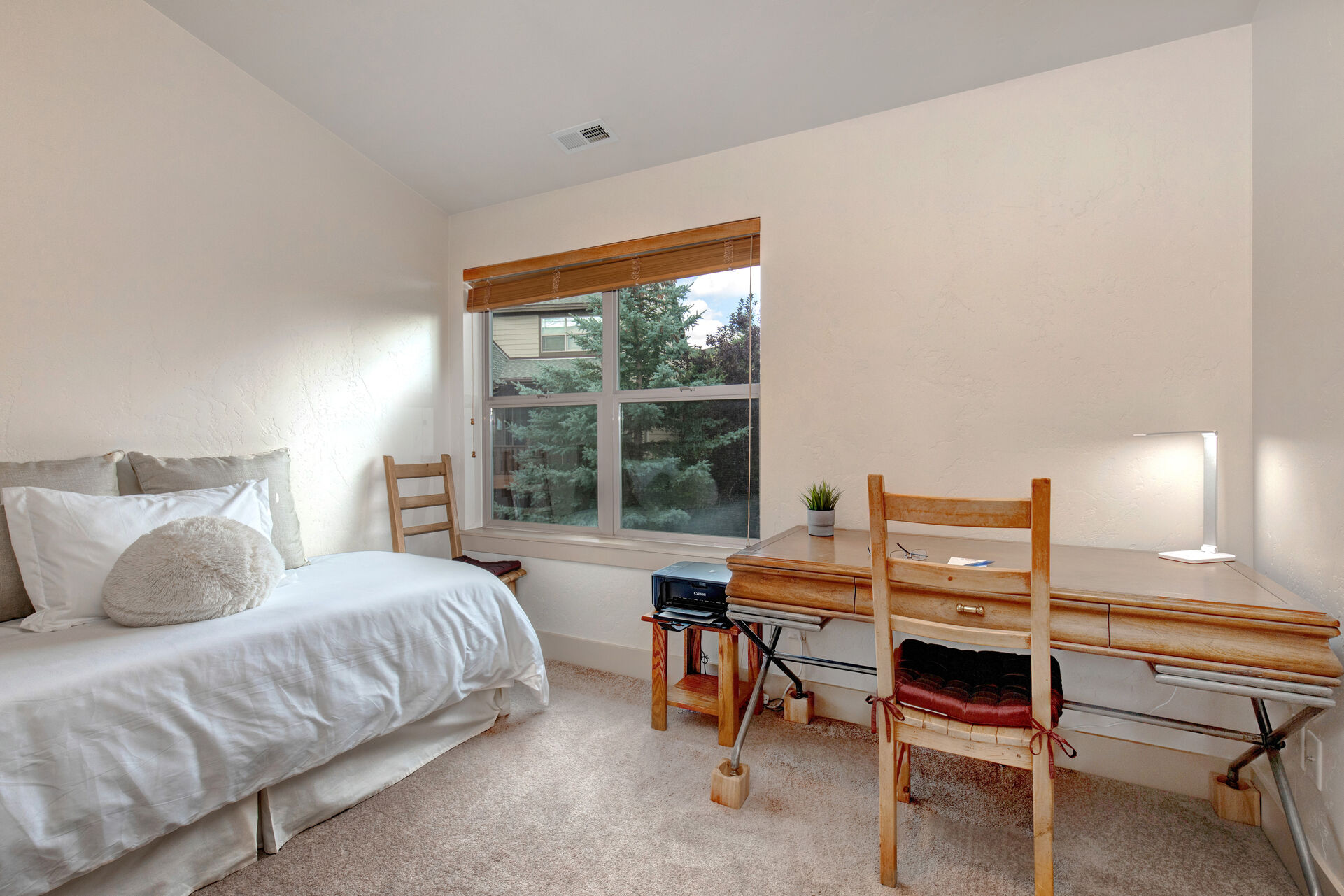 Upper Level Bedroom 3 with a Twin Bed and Work Space