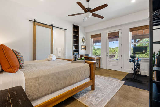 Master Bedroom with a King Bed and Outdoor Access