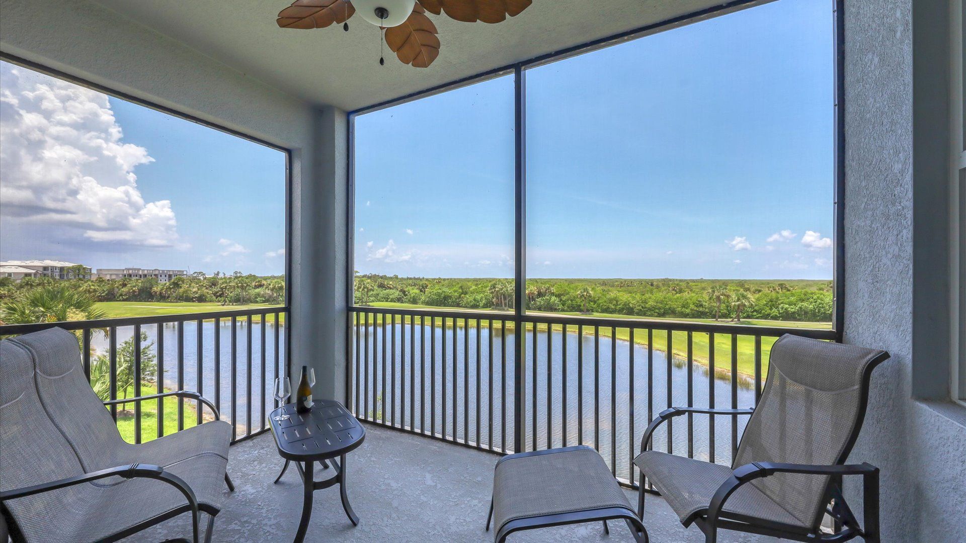 Enjoy beautiful sunsets from this gorgeous third-floor condo overlooking the protected wetlands leading out to the Gulf
Overlooks Hole 11 on the golf course.