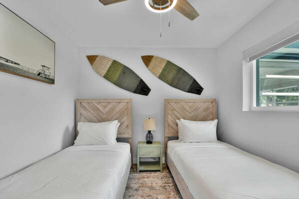 Bedroom 3
2 Twin Beds
Ceiling fan and AC