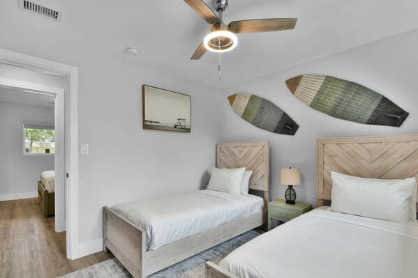 Bedroom 3
2 Twin Beds
Ceiling fan and AC