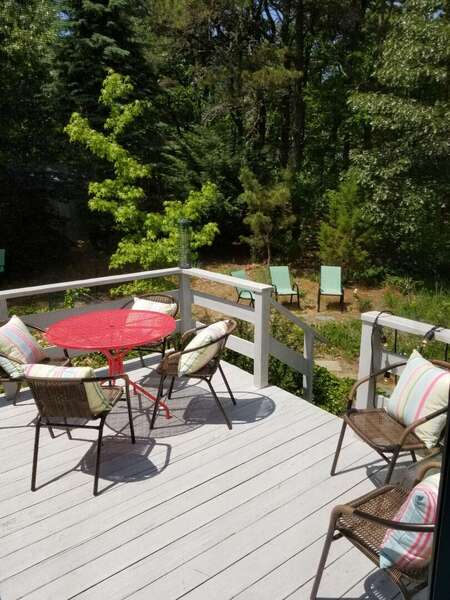 Stairs from the deck to the garden area - 1325 Bridge Road Eastham Cape Cod - Turtle Dreams - NEVR