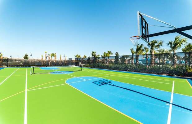 Basketball and tennis court