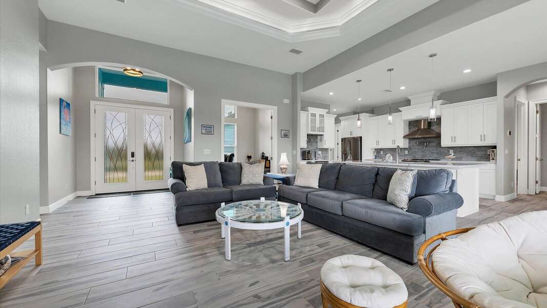 Spacious living room with comfortable and welcoming seating