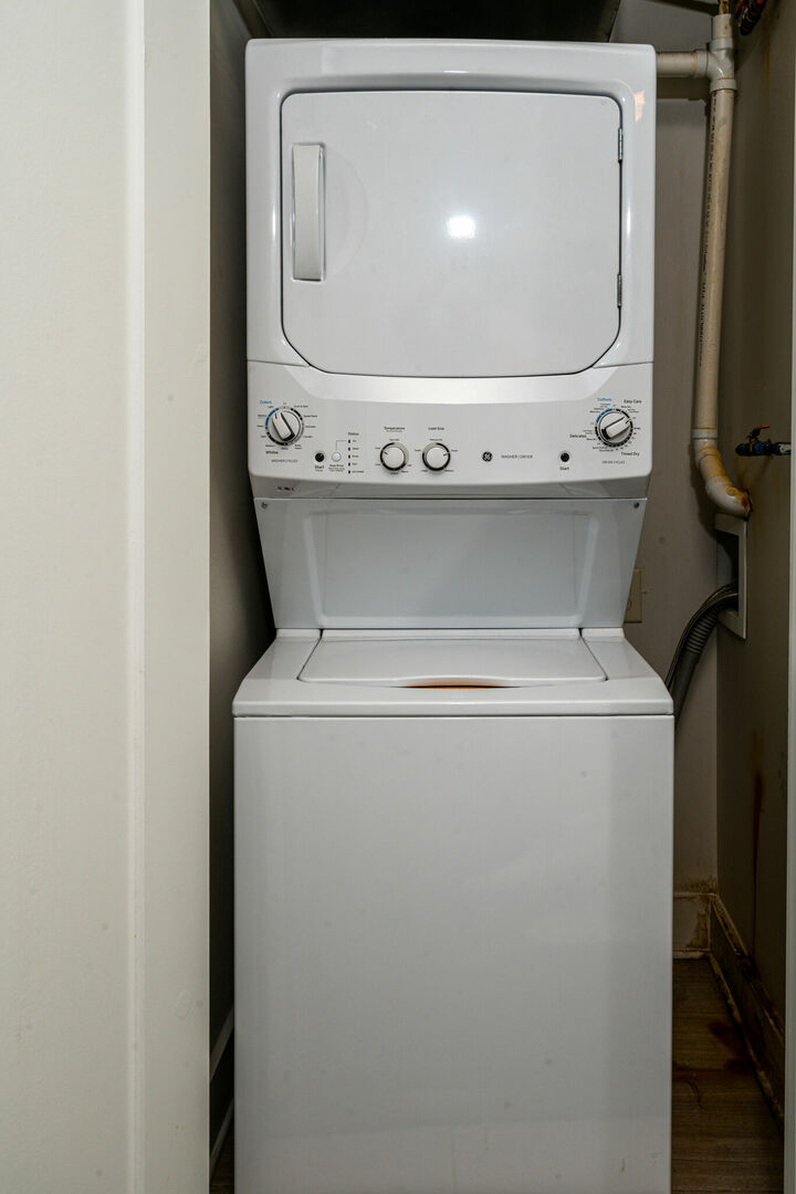 In-unit washer and dryer available for use during your stay.