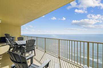 Spacious balcony with gulf view