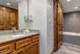 Master Bathroom with double sinks and jetted tub/shower combo