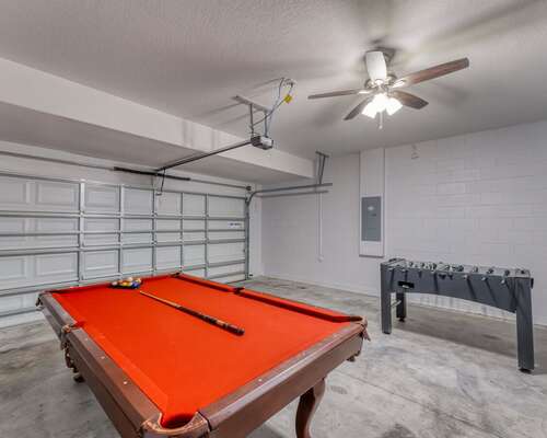 Games room with pool table and foosball