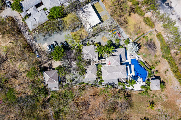 Areal view of the property