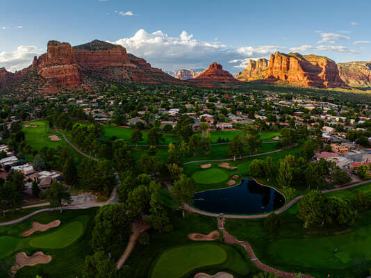 Golf Course Surrounded by Red Rocks!