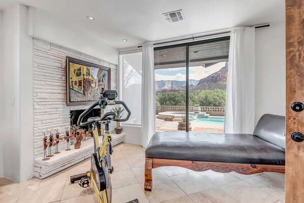 Lounge Out on the Chaise or Get a Workout in on the Stationary Bike!