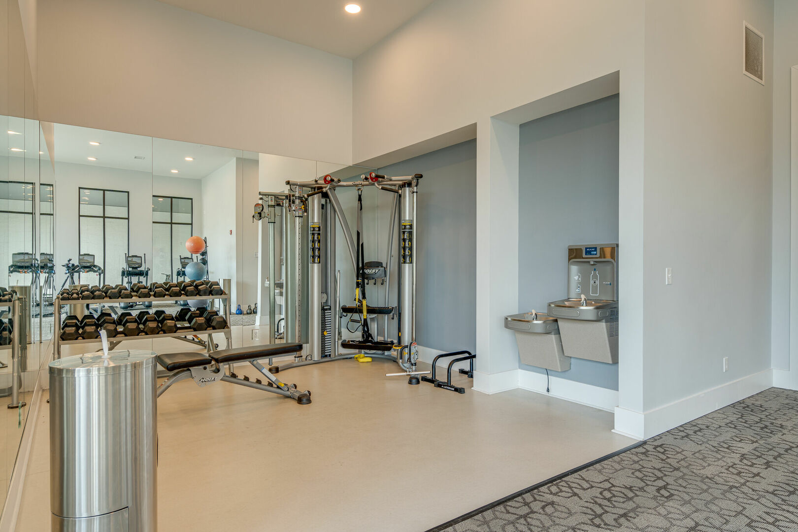 Fitness center in building