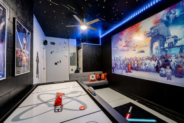 Games room with air hockey