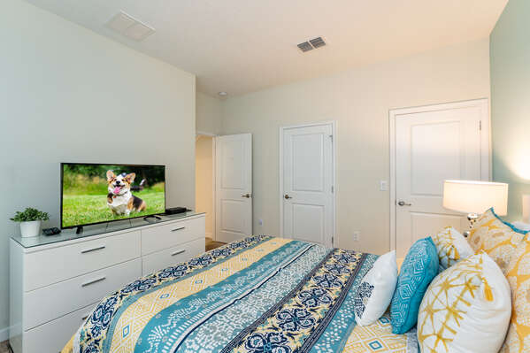 Bedroom 1 showing TV