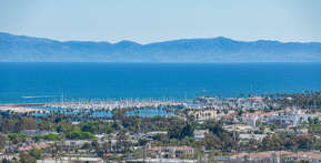 Santa Barbara Harbor with the Channel Islands in view.