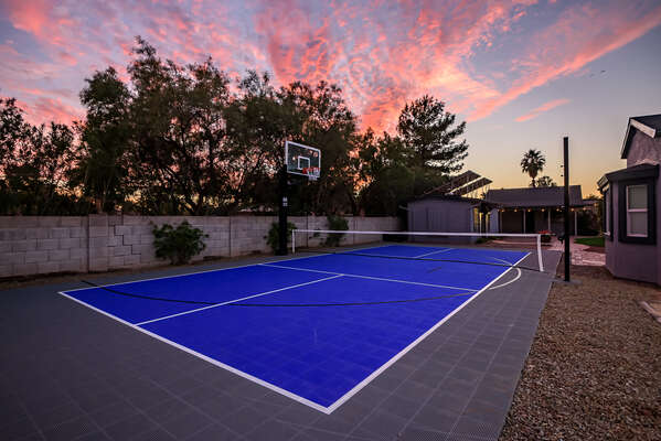 Private Pickelball and Basketball Court Right in the Backyard!