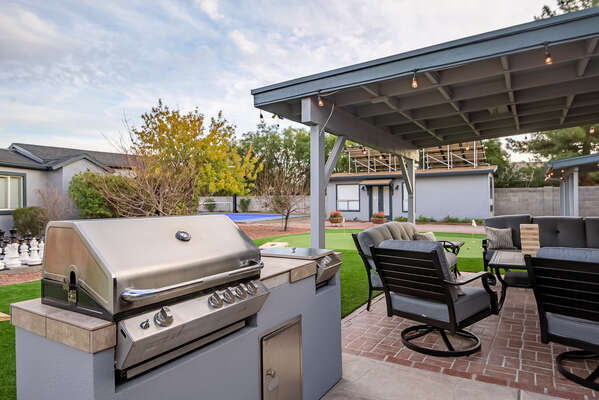 Propane BBQ and outdoor seating
