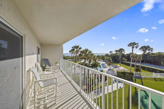 See the pool, beach, and sunrise from your balcony!