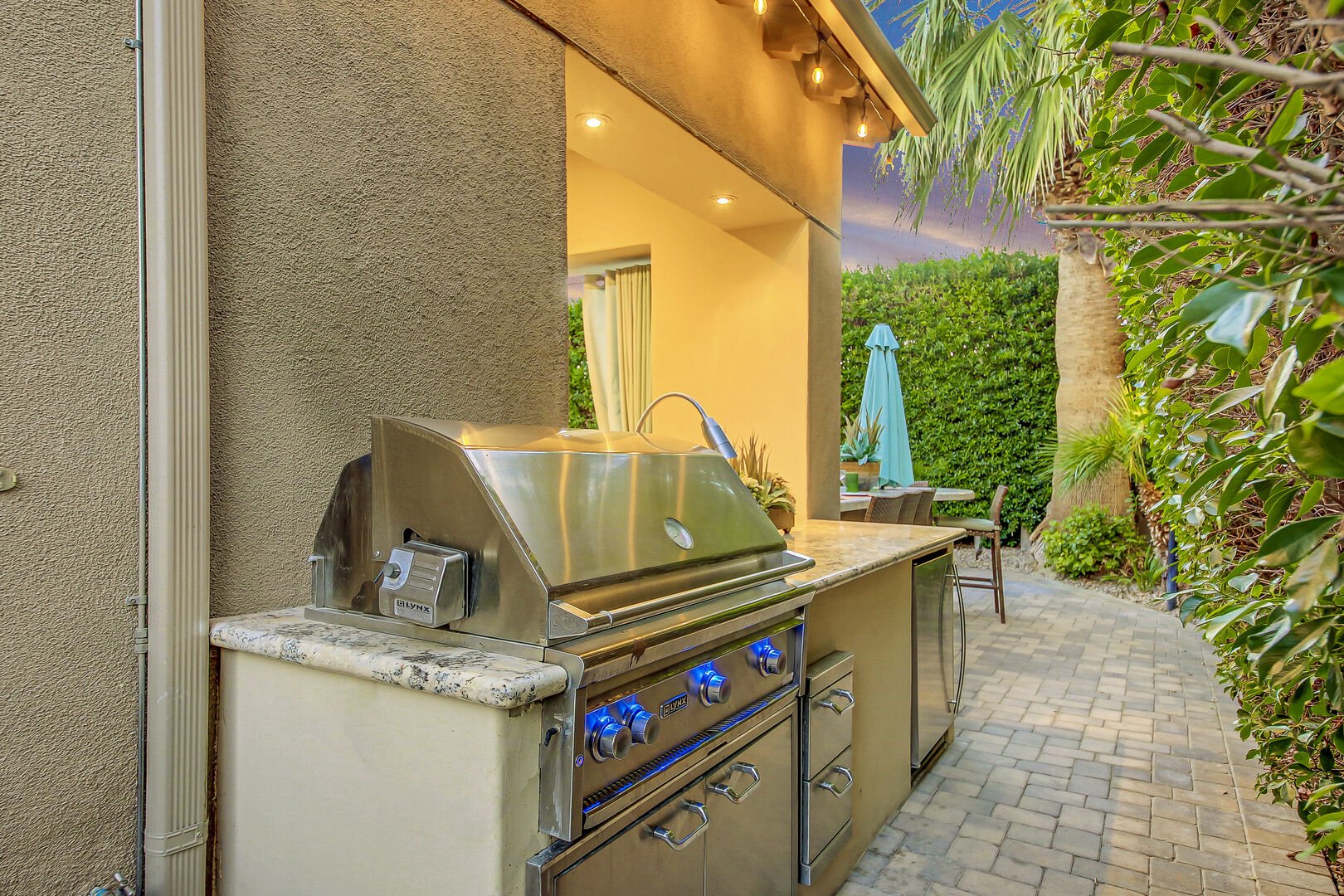 You will have access to the natural gas built-in BBQ.
